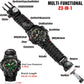 23-in-1 Survival Military Digital Watch, Mens Tactical Multi-Functional and Adjustable Wristband Outdoors Waterproof Sports Dual Dial Watches with Compass Paracord Band