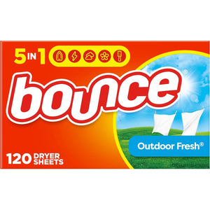 Bounce Dryer Sheets Laundry Fabric Softener, Outdoor Fresh Scent, 120 Count