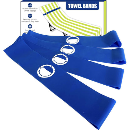 Cruise On Towel Bands for Cruise Chairs (4 Pack), Better Alternative to Towel Clips for Beach, Pool & Ships, Essential for 2026 & 2027 Trips, Secure & Stylish, Blue & Teal