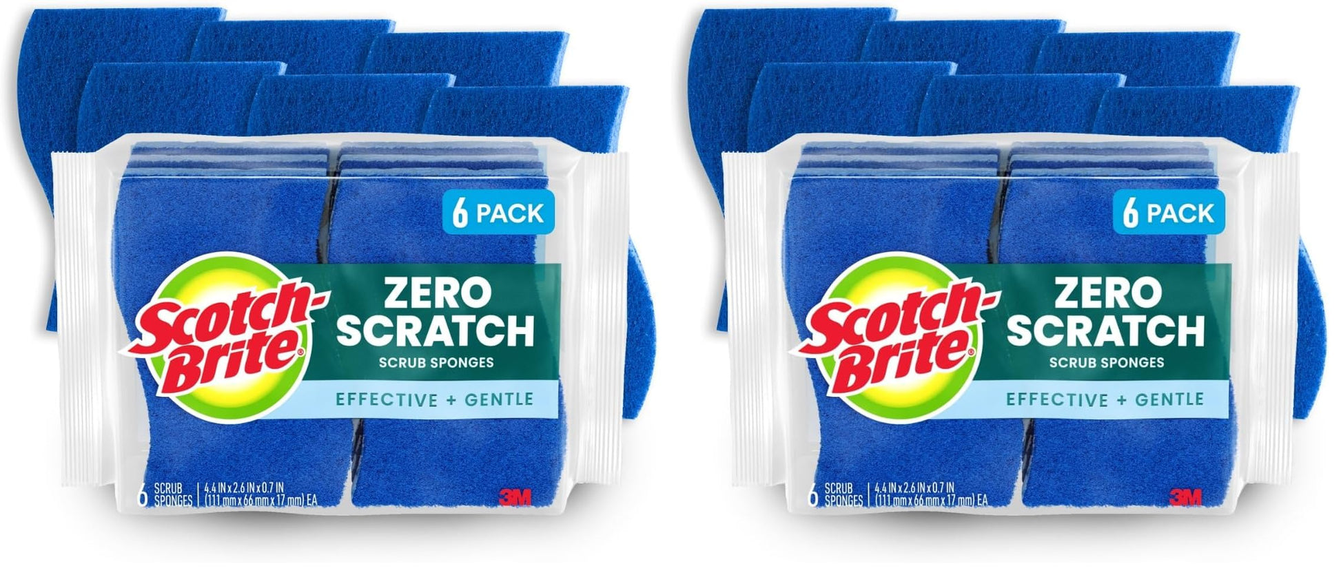 Buy now Scotch-Brite Zero Scratch Scrub Sponge, 6 Kitchen Sponges for Cleaning Around the Home, Bathroom & More, Scratch-free Dish Scrubber, Multi-surface Safe, Best for Nonstick Pots and Pans at indiglob india