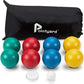 Pointyard 84mm Bocce Ball Set, Outdoor Games for Adults and Family, Backyard Ball Set with 8 PE Bocce Balls & 1 Pallino & Carry Bag & Measuring Tape for Teens Beginners