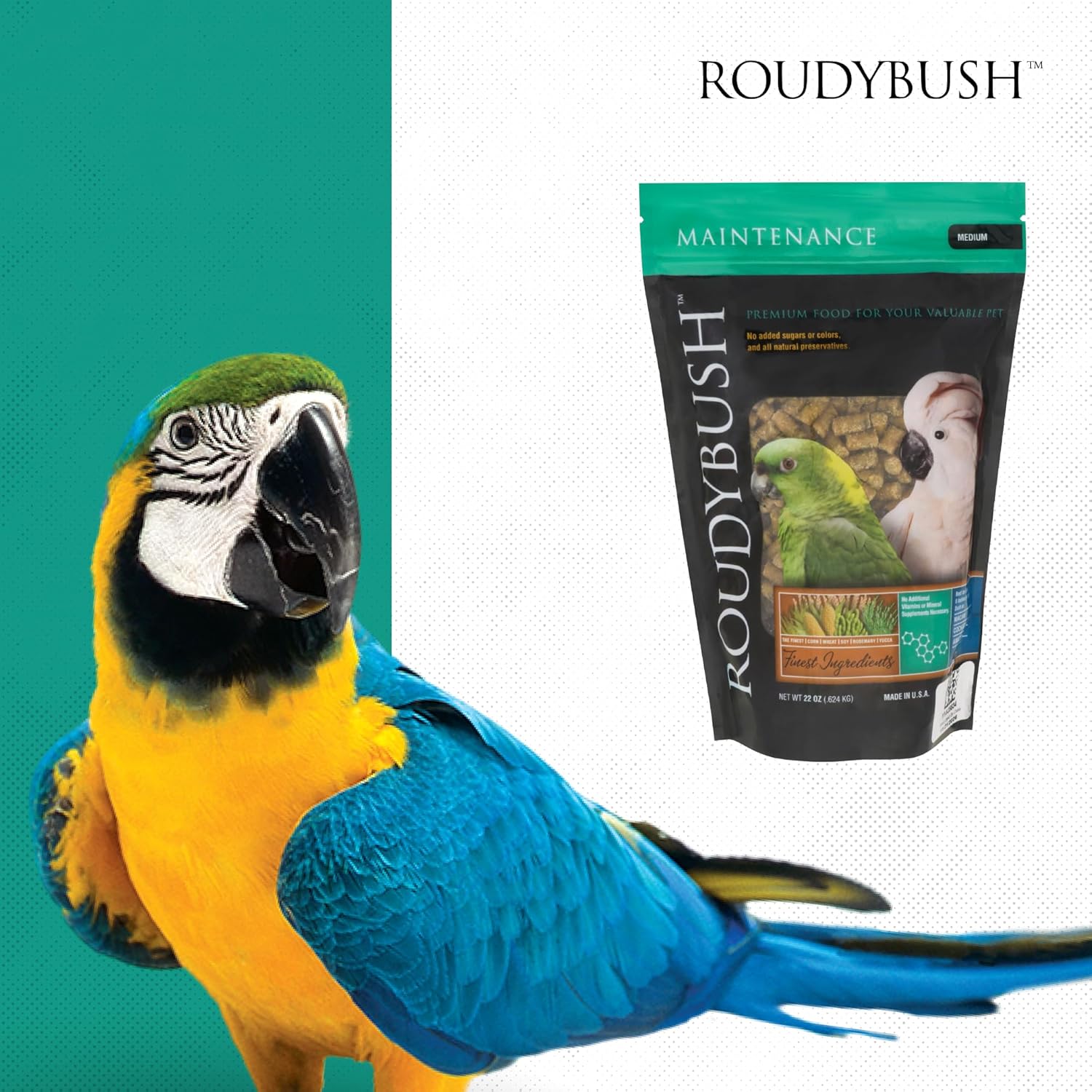 Buy now Roudybush Daily Maintenance Food for Birds - Scientifically Formulated Bird Feed - Bird Food Pellets w/Corn, Wheat, Soy & More - Nutritious & Healthy Feed for Birds (Medium, 22oz) at indiglob india