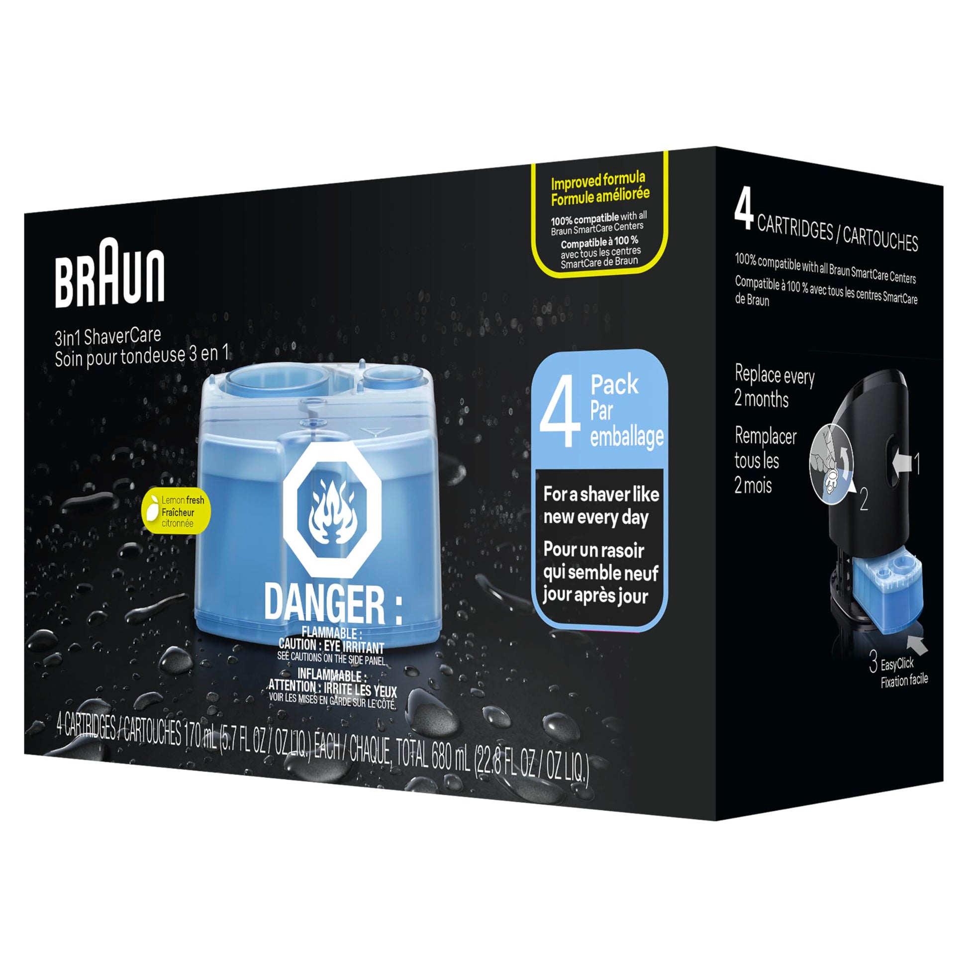 Buy now Braun Clean & Renew Refill Cartridges CCR, Replacement Shaver Cleaner Liquid Solution for Clean&Charge System, Pack of 4 at indiglob india