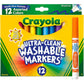 Crayola Broad Line Markers (12 Count), Washable Markers for Kids, Assorted, Back to School Essentials, Teacher Classrooms Must Have, School Supplies, 3+
