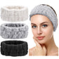Chuangdi 3 Pieces Spa Headband for Women Facial Makeup Headband Soft Terry Cloth Hairband for Washing Face Mask Spa Shower Gifts(Dark Pink, Dark Blue, Milky-White)