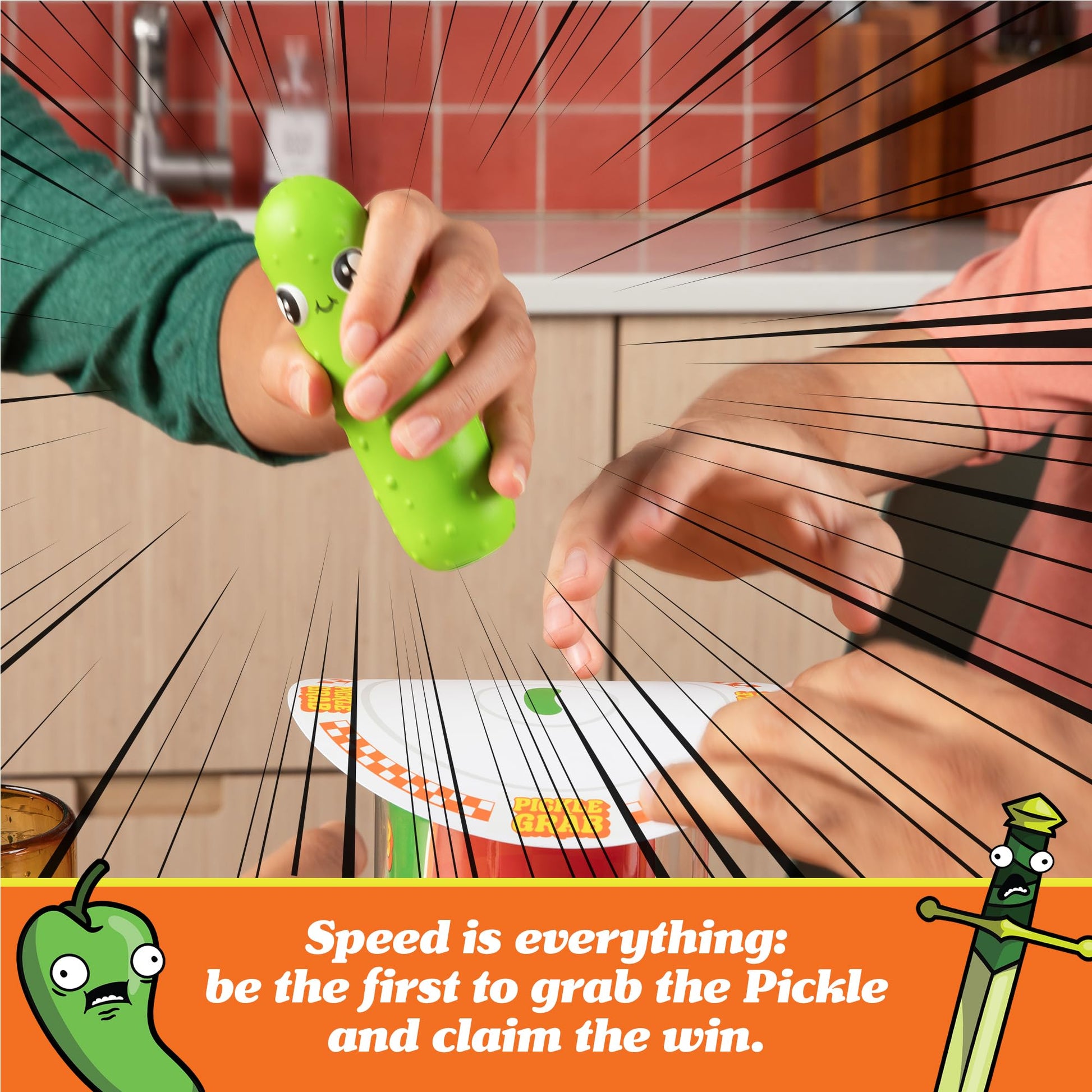Buy now Exploding Kittens Presents, Pickle Grab - A Speed Grabbing Card Game - 2-6 Players - 15 Minutes to Play - Family Game Night - Fun for Kids, Teens, Adults, and Families at indiglob india