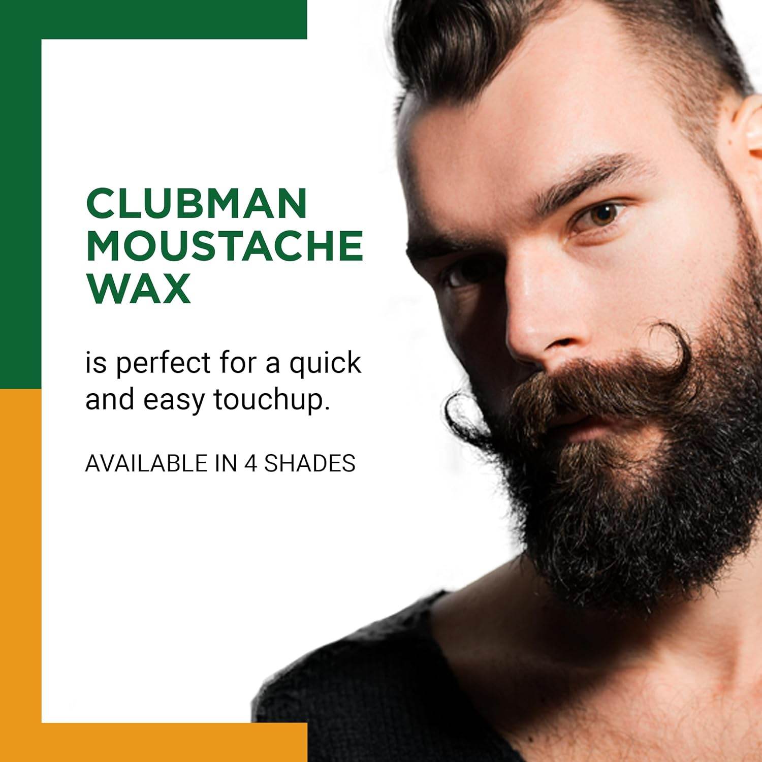 Clubman Moustache Wax – Mustache Wax for Men Strong Hold, Neutral Color, Includes Styling Brush, Hang Pack, 0.5 oz - My Store
