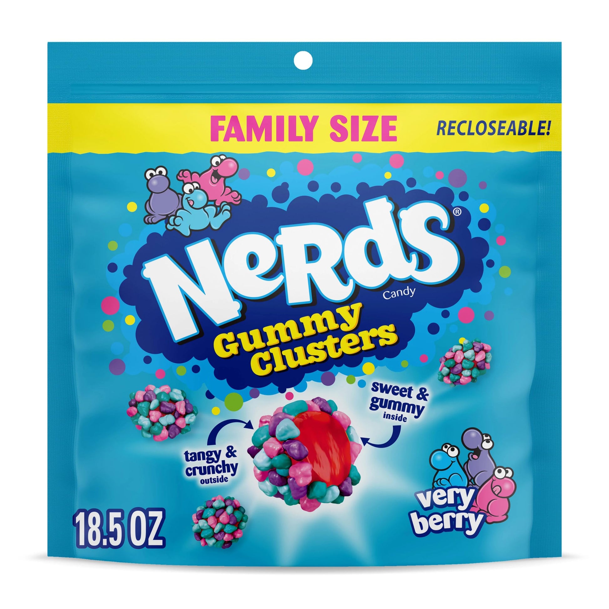 Buy now NERDS Gummy Clusters Candy, Rainbow, Crunchy and Gummy, 8 oz Very Berry 18.5 oz (Pack of 1) at indiglob india