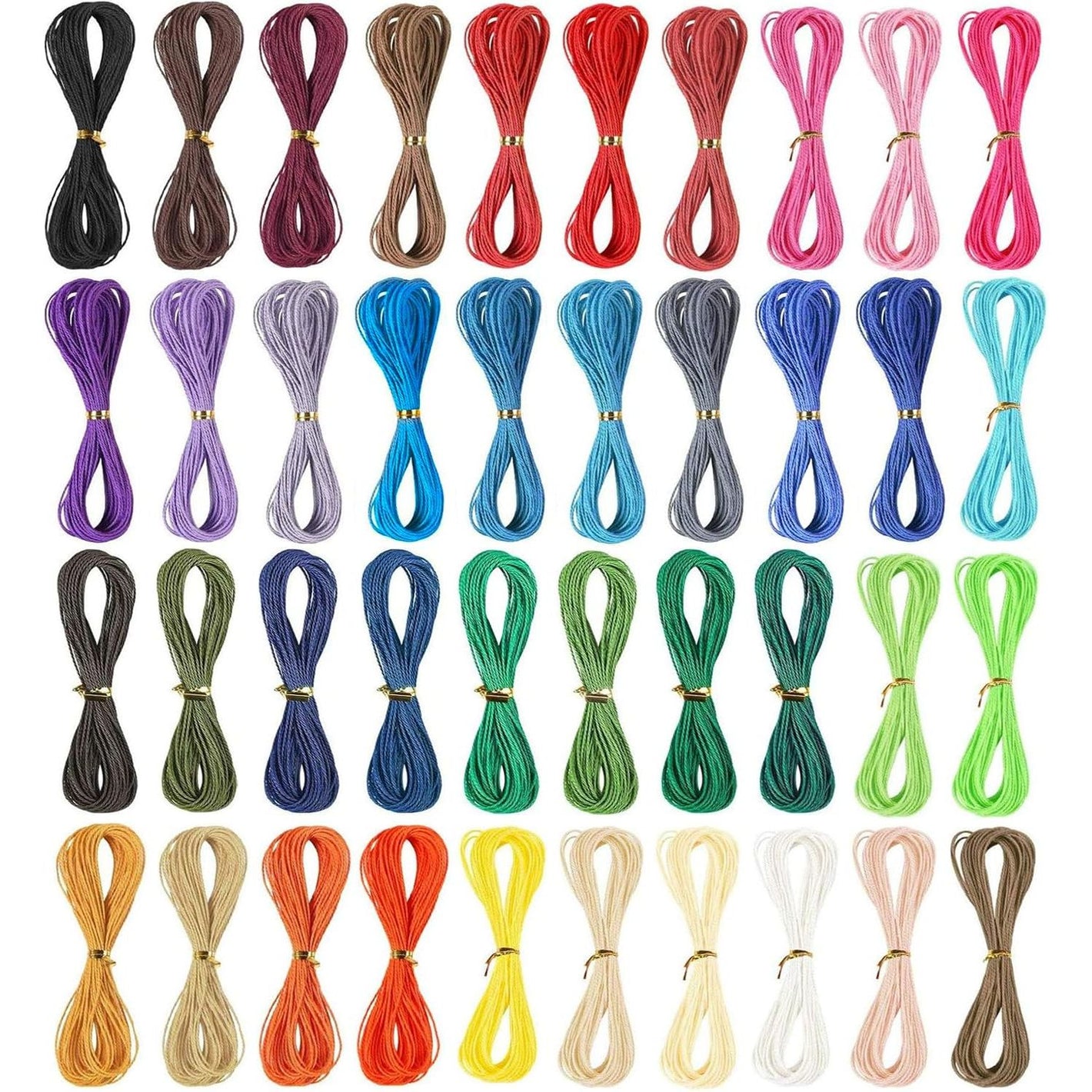 40 Colors Wax String for Bracelet Making, Waxed Thread Cord, Polyester Rope for Jewelry, DIY Bracelets, Necklace and Macrame
