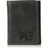 Timberland PRO Men's Leather Trifold Wallet with ID Window, Black/Bullard, One Size - Black/Brandy