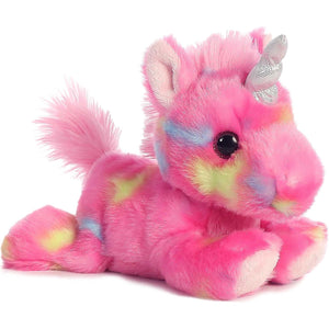 Aurora® Vibrant Bright Fancies™ Jellyroll Unicorn™ Stuffed Animal - Eye-Catching Fun - Delightful Cuddles - Pink 7 Inches