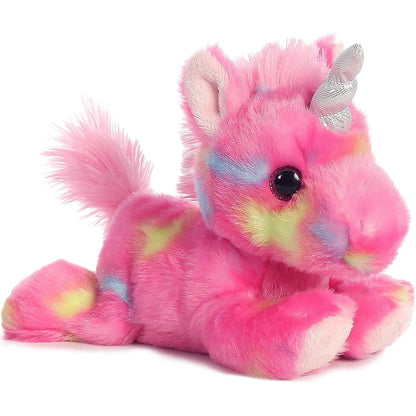 Aurora® Vibrant Bright Fancies™ Jellyroll Unicorn™ Stuffed Animal - Eye-Catching Fun - Delightful Cuddles - Pink 7 Inches