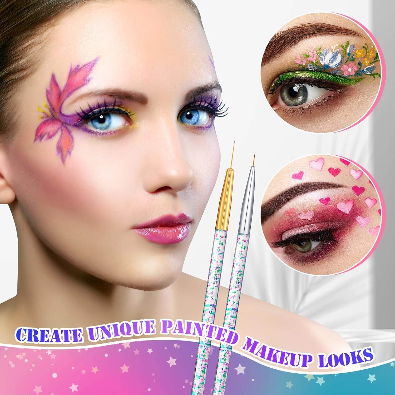 12 Pieces Eyeliner Brushes Set, Slanted Makeup Gel Eyeliner Brush Line Fine Bent Eyeliner Brush Pointed Round Makeup Brush Angled Eyeliner Makeup Tool for Girls Women Cosmetic Applicators - My Store
