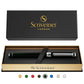 Buy now Scriveiner Black Lacquer Rollerball Pen - Stunning Luxury Pen, Real Gold Plating, Schmidt Ink Refill, Best Roller Ball Gift Set for Men & Women, Professional, Executive Office, Nice Pens at indiglob india