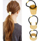 AUEAR, Brushed Metal Expandable Hair Cuff Ponytail Holder Elastic Tie for Women Girls Thick Rings Set (3 Pcs, Style 3)