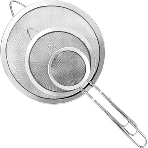 3Pcs Super Wire Extra Fine Mesh Strainer with Handle, Small Medium Large Size Sifter Metal Strainer Set, Stainless Steel Sieve Fine Mesh Strainers for Kitchen Rice Juice Quinoa Food Flour Baking YLYL - My Store