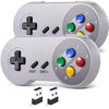 2 Pack 2.4 GHz Wireless USB Controller Compatible with SNES Games, SNES Retro USB PC Super Classic Controller for Windows PC MAC Linux Genesis Raspberry Pi Retropie (Multicolored Keys) - Purple/Multicolored Keys