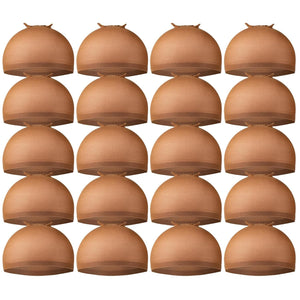 Teenitor Wig Caps, 20 Pack Stretchy Nylon Skin Tone Wig Application Caps for Women and Men - Brown