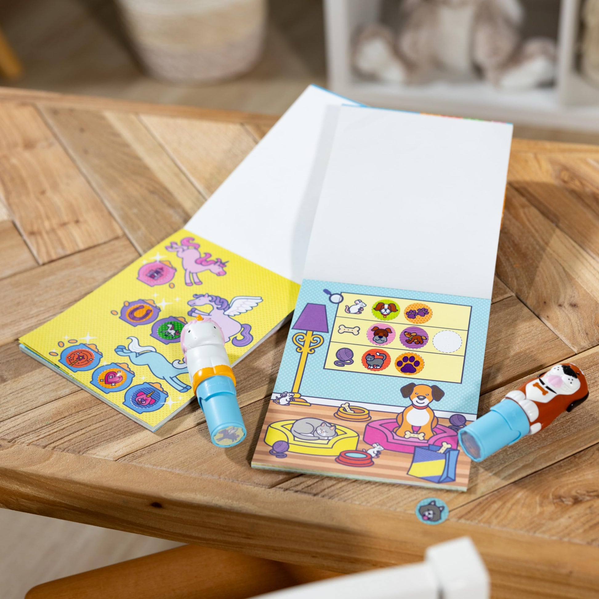 Buy now Melissa & Doug Sticker Wow!ƒ?› Dog and Unicorn Bundle: 2 24-Page Activity Pads, 2 Sticker Stampers, 600 Stickers, Arts and Crafts Fidget Toy Collectible Characters at indiglob india