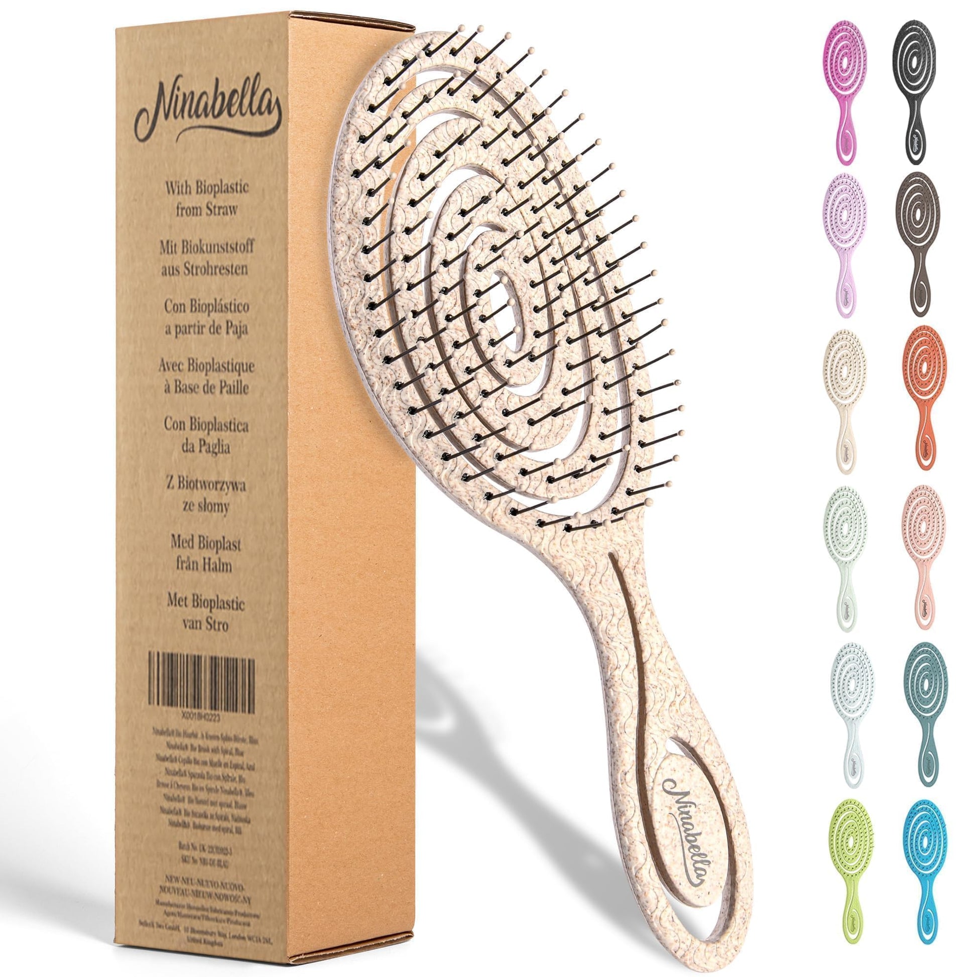 Buy now Ninabella Detangle Hair Brush for Women & Men - Does not Pull - Straightening Brushes for Straight & Curly Hair - Unique Spiral Detangling Hairbrush - Green Regular cream at indiglob india