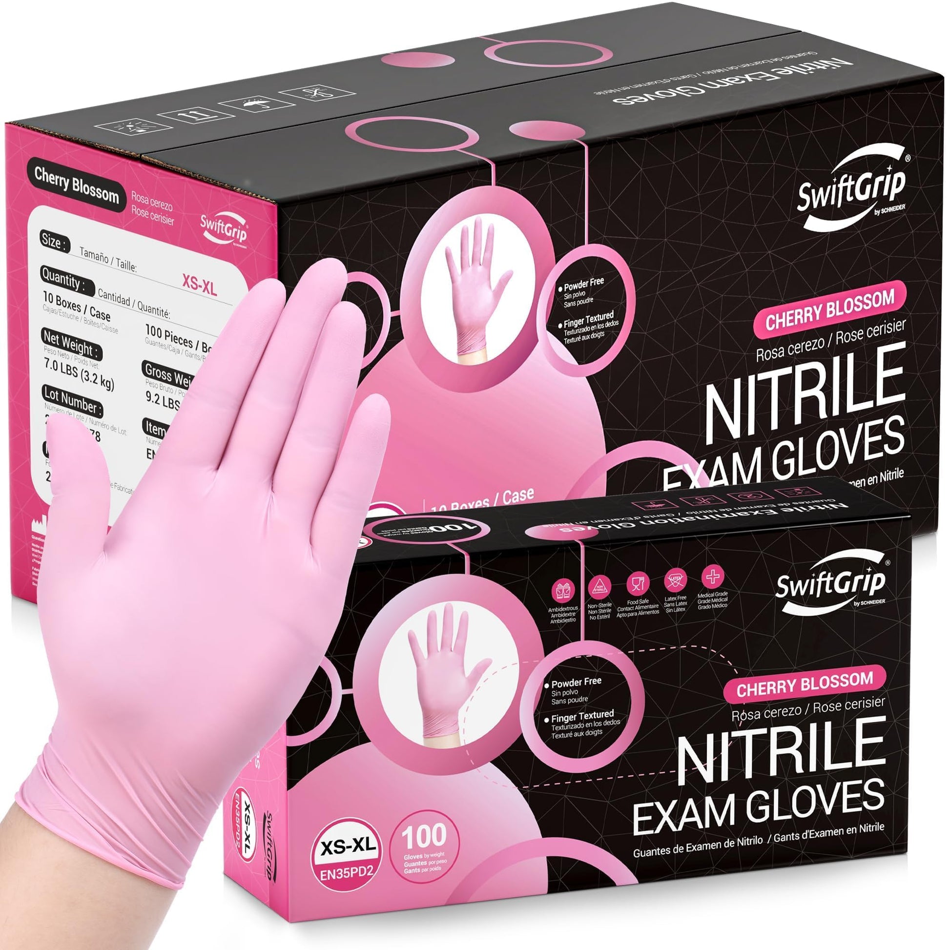 Buy now Pink Nitrile Gloves, 3-mil, Industrial Gloves Disposable Latex Free, for Cleaning & Esthetician, Rubber Powder-Free, 100-ct Box (Small) 1000 at indiglob india