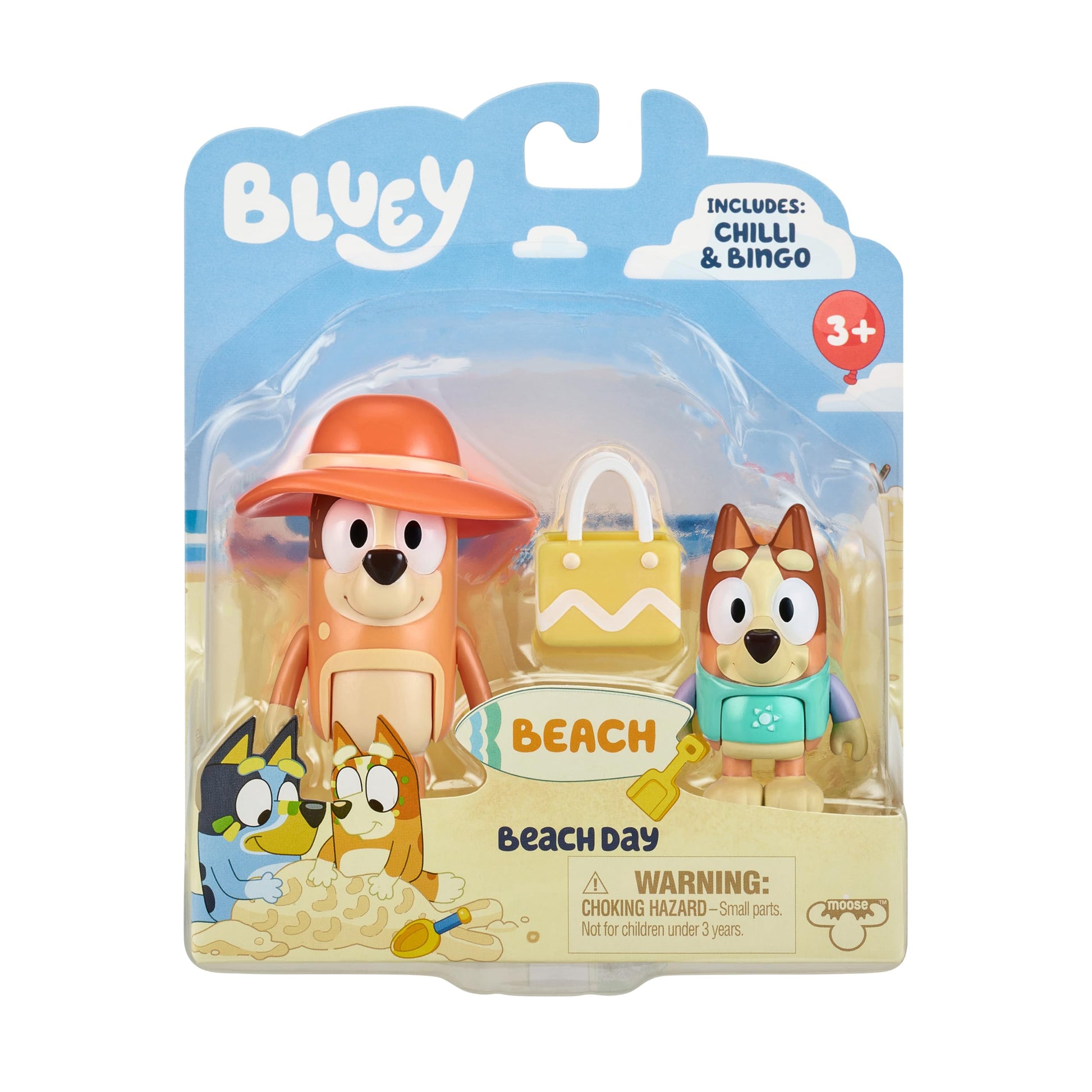 Buy now Bluey Pass The Parcel Figurine Toys Pack of 4, Character Toys with Bingo, Lucky’s Dad, and Lila Figures, Small Action Figures for Kids Ages 3+ Beach Day at indiglob india