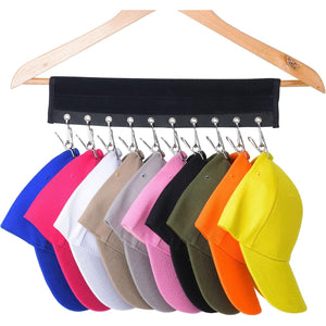 Hat Organizer Hanger, 10 Baseball Cap Holder Storage for Closet - Change Your Cloth Hanger to Cap Organizer Hanger - Keep Your Hats Cleaner Than a Hat Rack, Black