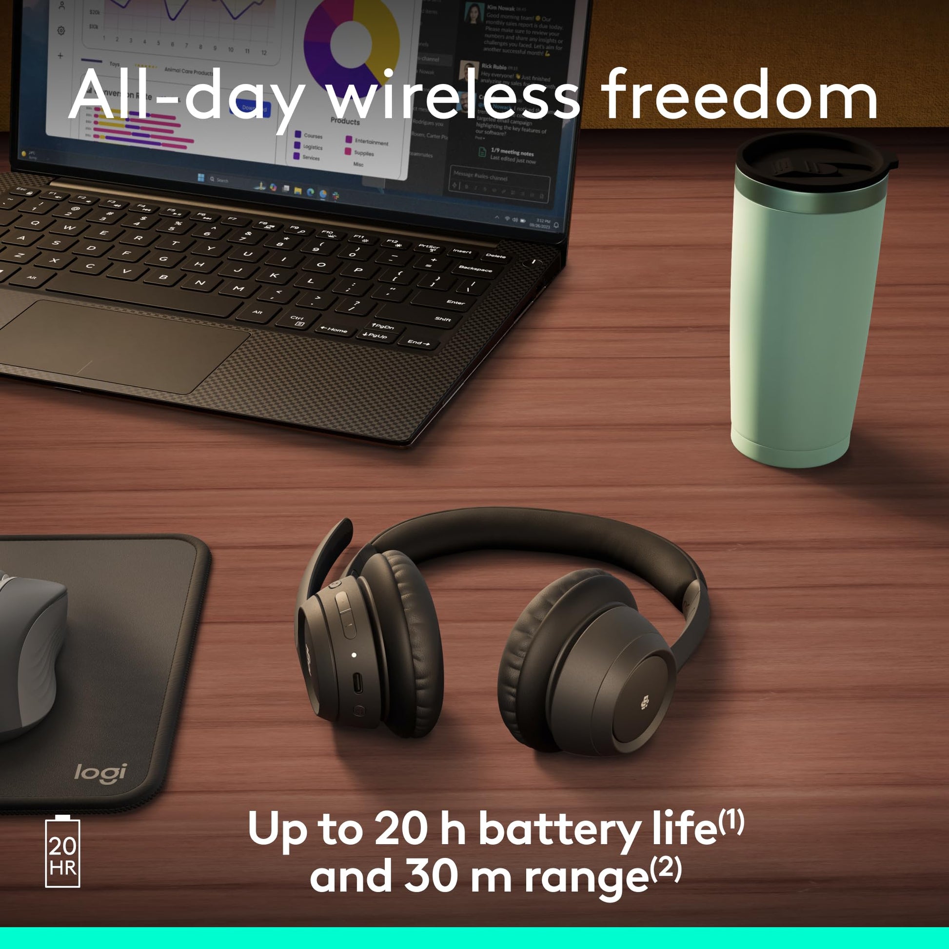 Buy now Logitech Zone 305 for Business, Wireless Bluetooth Headset with Microphone, Native Bluetooth, for Microsoft Teams, Compatible with Windows, Mac, Chrome, Linux, iOS, iPadOS, Android at indiglob india