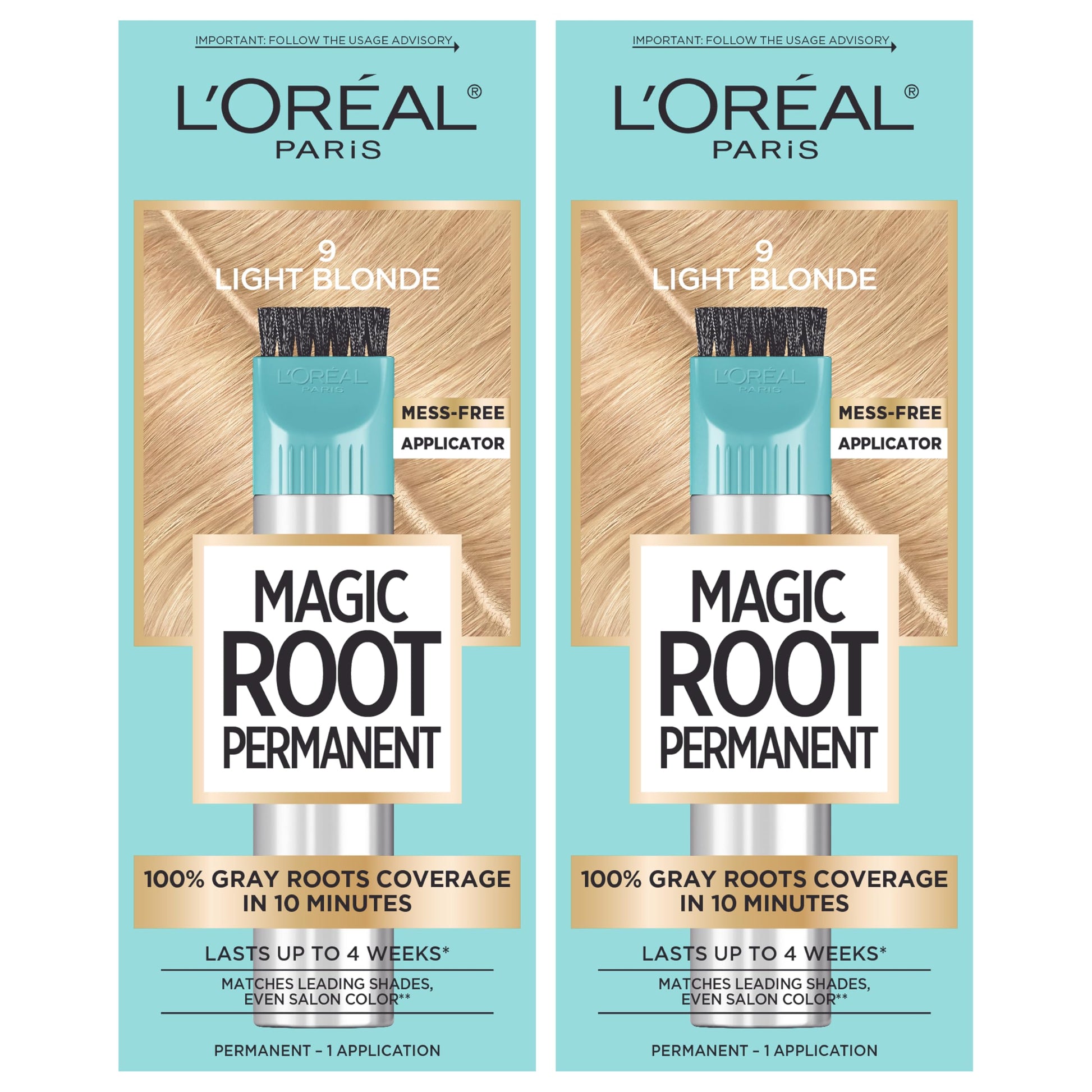 Buy now L'Oreal Paris Magic Root Rescue 10 Minute Root Hair Coloring Kit, Permanent Hair Color with Quick Precision Applicator, 100 percent Gray Coverage, 4 Dark Brown, 2 count at indiglob india