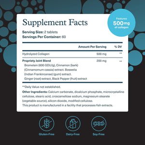 Youtheory Men's Joint Collagen with 18 Amino Acids - Hair, Nail, Muscle, Bone & Joint Support - with Boswellia Extract, Ginger & Black Pepper* - 120 Tablets (60-Day Supply)