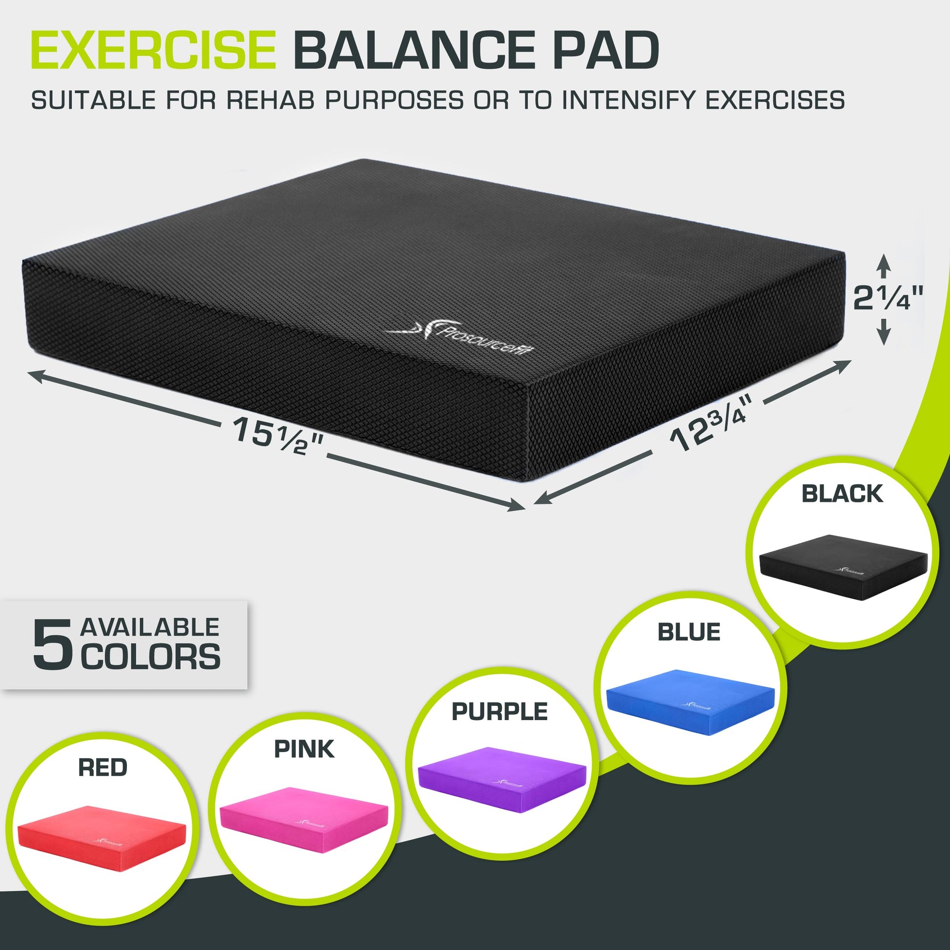 Buy now ProsourceFit Exercise Balance Pad, Non-Slip Cushioned Foam Mat & Knee Pad for Fitness and Stability Training, Yoga, Physical Therapy at indiglob india