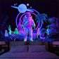Amonercvita Blacklight Astronaut Tapestry UV Reactive Planet Tapestries Neon Cactus Tapestry Galaxy Space Tapestries Black Light Palm Tree Wall Hanging for Room