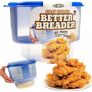 COOK'S CHOICE The Original Better Breader Bowl All-in-One Mess-Free Batter Breading Station - Pour in Seasonings, Add Meat or Veggies & Shake for Perfect Coating - Great for Parties- Made in the USA