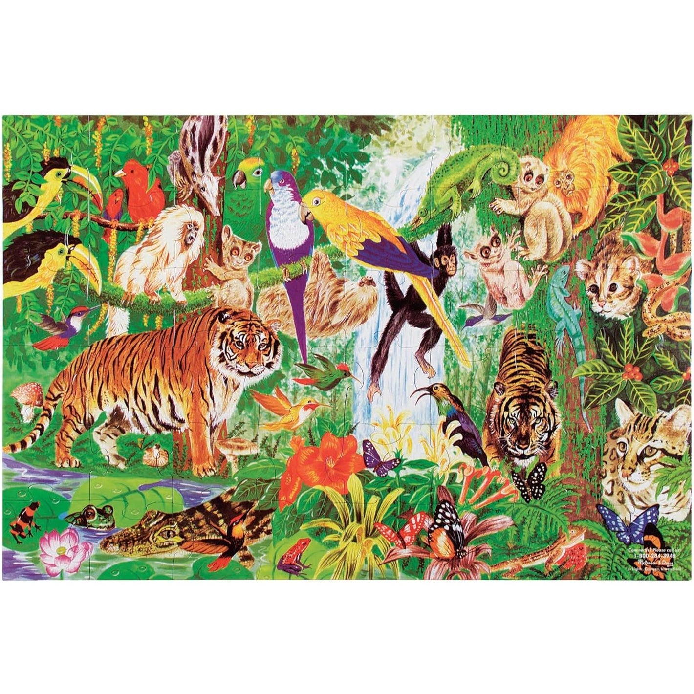 Melissa & Doug Rainforest Floor Puzzle, 48 pc Jumbo Jigsaw Puzzle, Educational Screen Free Activity for Toddler, Preschoolers and Kids Ages 3+ (2 x 3 Feet) - FSC Certified