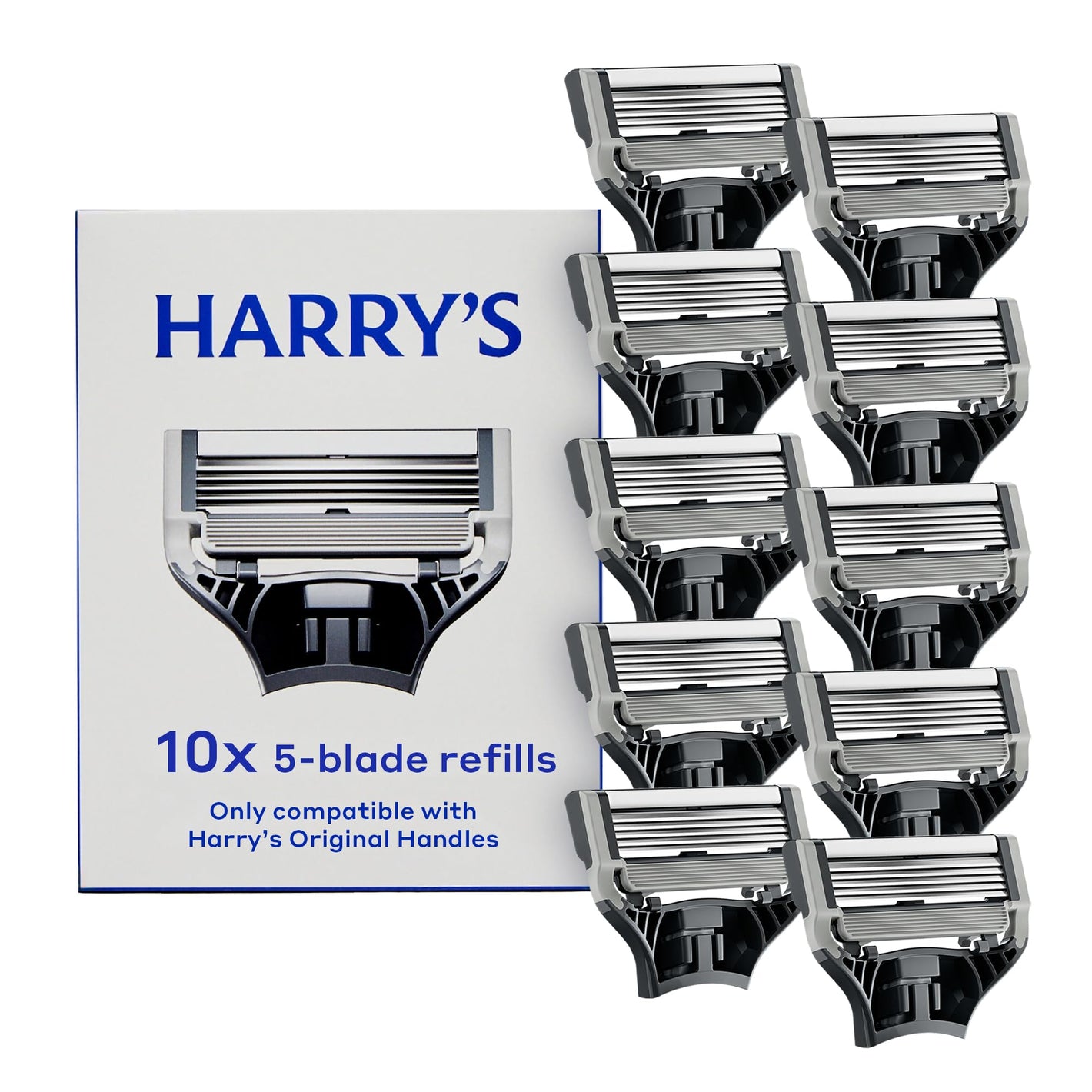 Buy now Harry's Original Razor Blades for Men - 10 Count - Premium Razor Blade Refill Cartridges - German Engineered at indiglob india