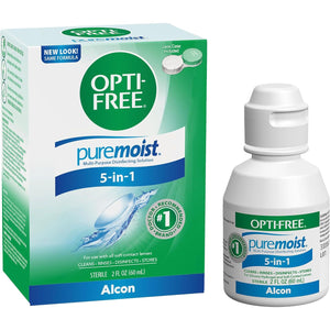 Opti-Free Puremoist Multi-Purpose Contact Lens Cleaning and Disinfecting Solution with Lens Case, 2 Fl Oz (Pack of 1)
