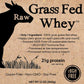 Raw Grass Fed Whey Protein Powder – Unflavored, Only 1 Ingredient: 100% Pure Grass-Fed Whey from Happy, Healthy Cows – Undenatured, Non-GMO, Hormone-Free, Gluten-Free, Made in USA, 12 OZ