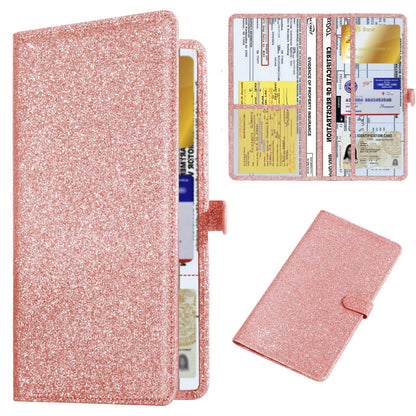 Buy now Leather Car Registration and Insurance Card Holder, Car Document Holder for Cards License with Magnetic Shut (Black, large) Large Glitter Rose at indiglob india