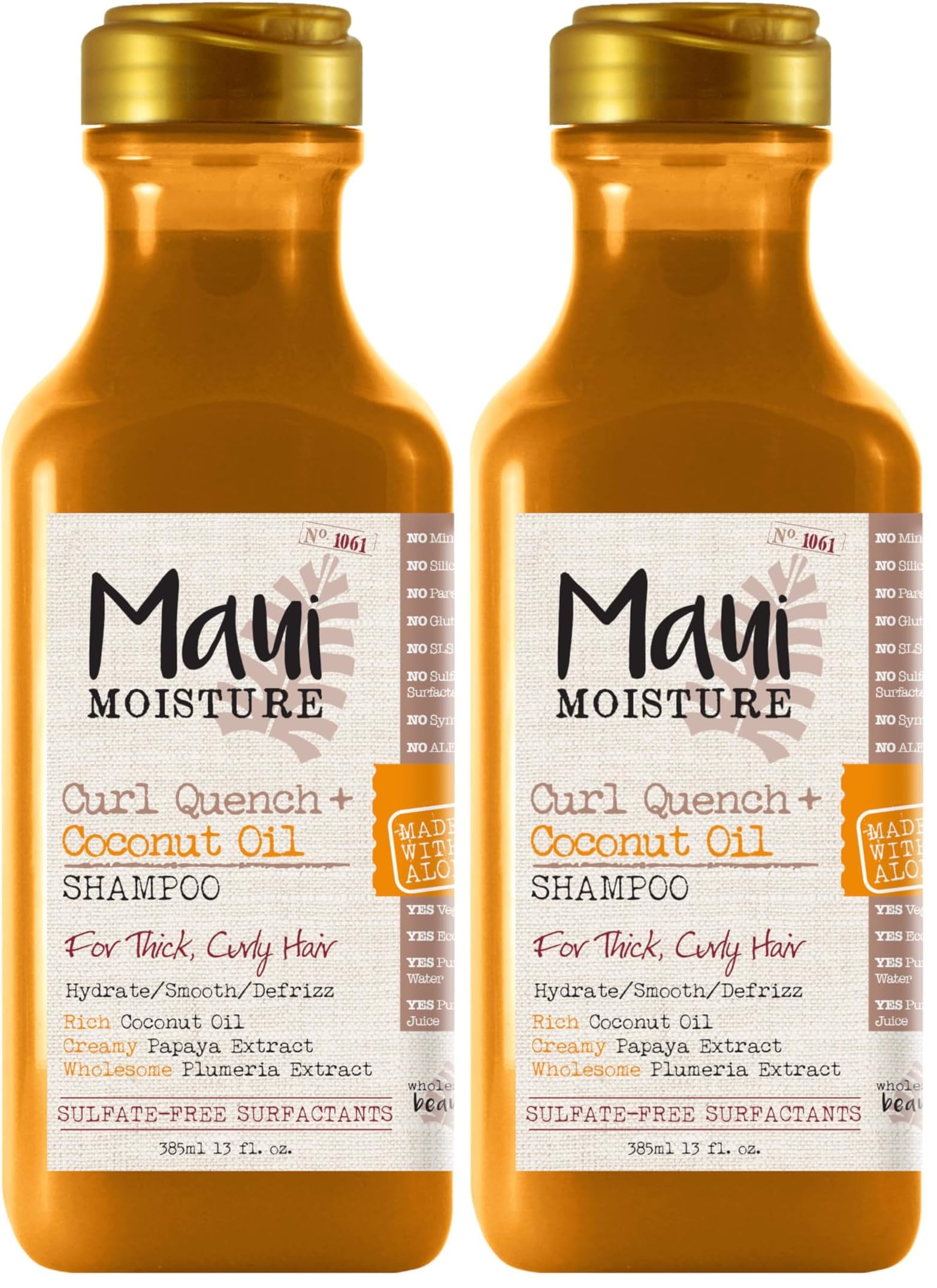 Buy now Maui Moisture Curl Quench + Coconut Oil Curl-Defining Anti-Frizz Shampoo to Hydrate and Detangle Tight Curly Hair, Softening Shampoo, Vegan, Silicone & Paraben-Free, 13 fl oz at indiglob india
