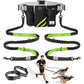 SHINE HAI Retractable Hands Free Dog Leash with Dual Bungees for 2 Dogs, Adjustable Waist Belt Fanny Pack, Reflective Stitching Leash for Running Walking Hiking Jogging Biking Black