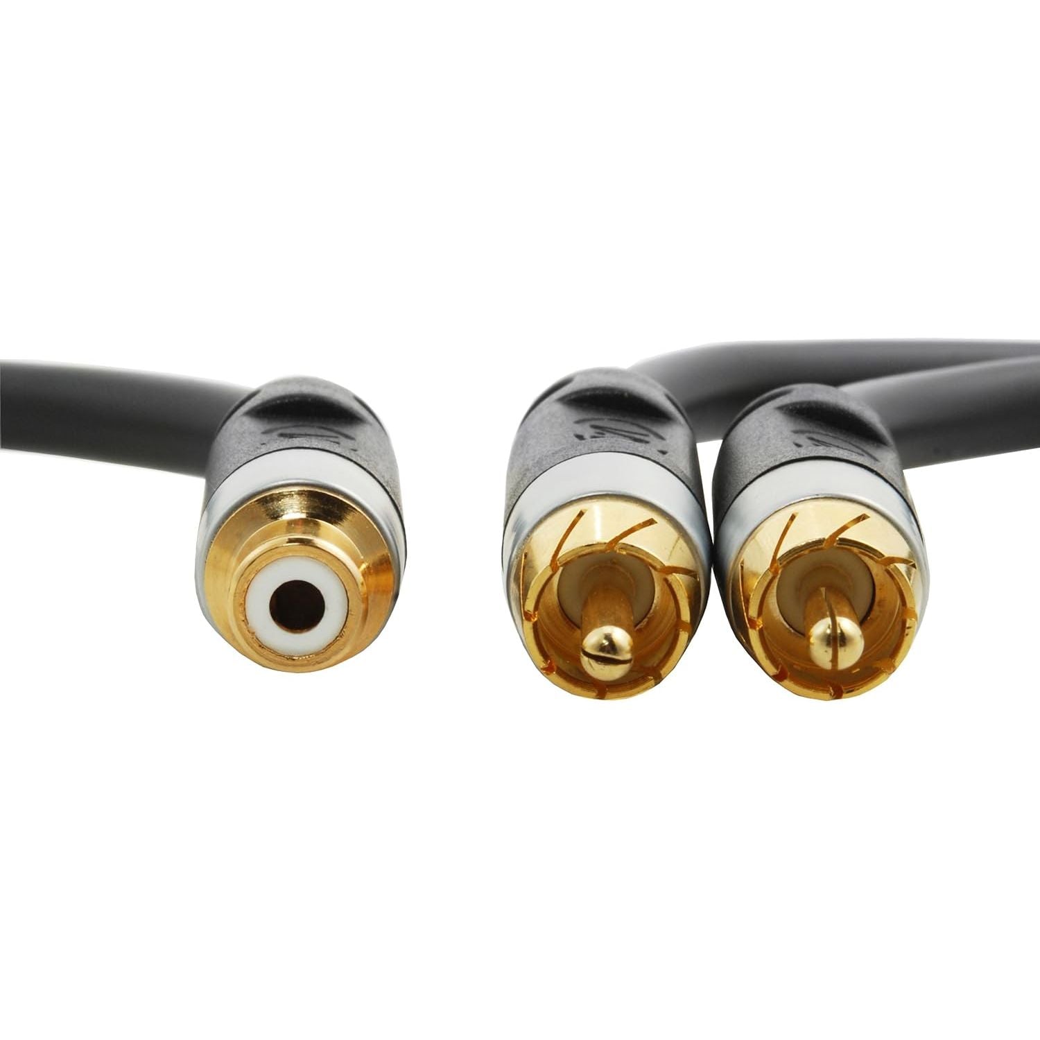 Buy now Mediabridge Ultra Series RCA Y-Adapter (12 Inches) - 2-Male to 1-Female for Digital Audio or Subwoofer - Dual Shielded with Gold-Plated Ultra Series RCA Connectors - Black (Part# CYA-2M1F-P) at indiglob india