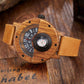 Men's Handmade Wooden Watches Mens Lightweight Analog Quartz Wood Mens Wrist Watch with Compass