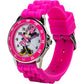 Minnie Mouse Time Teacher Watch for Girls - Analog Time Learning with Easy-to-Read Numbers and Comfortable Silicone Band