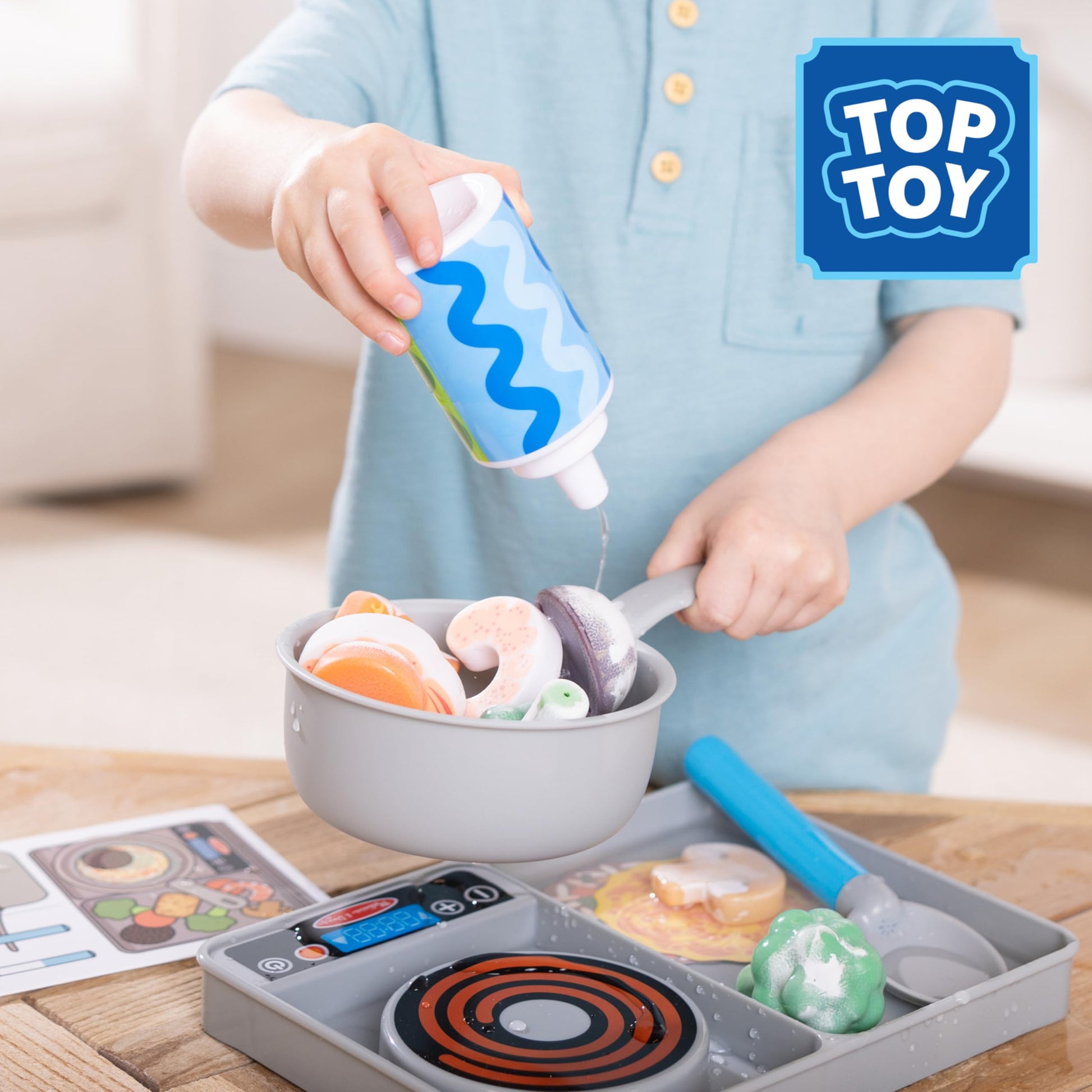 Buy now Melissa & Doug Simmer & Stir Stovetop Play Set with Water Wow!?? Color Changing Play Food Preschool Toy Ages 3+ at indiglob india