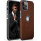 LOHASIC for iPhone 13 Pro Max Case, Vintage Leather Thin Slim Luxury PU Soft Flexible Bumper Non-Slip Grip Anti-Scratch Protective Cover Phone Cases for iPhone 13 Pro Max 6.7" 2021 - Brown
