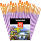 BOSOBO Paint Brushes Set, 2 Pack 20 Pcs Round-Pointed Tip Nylon Hair Artist Acrylic Paint Brushes for Acrylic Painting Oil Watercolor, Face Nail Art, Canvas, Miniature Detailing & Rock Painting, Blue