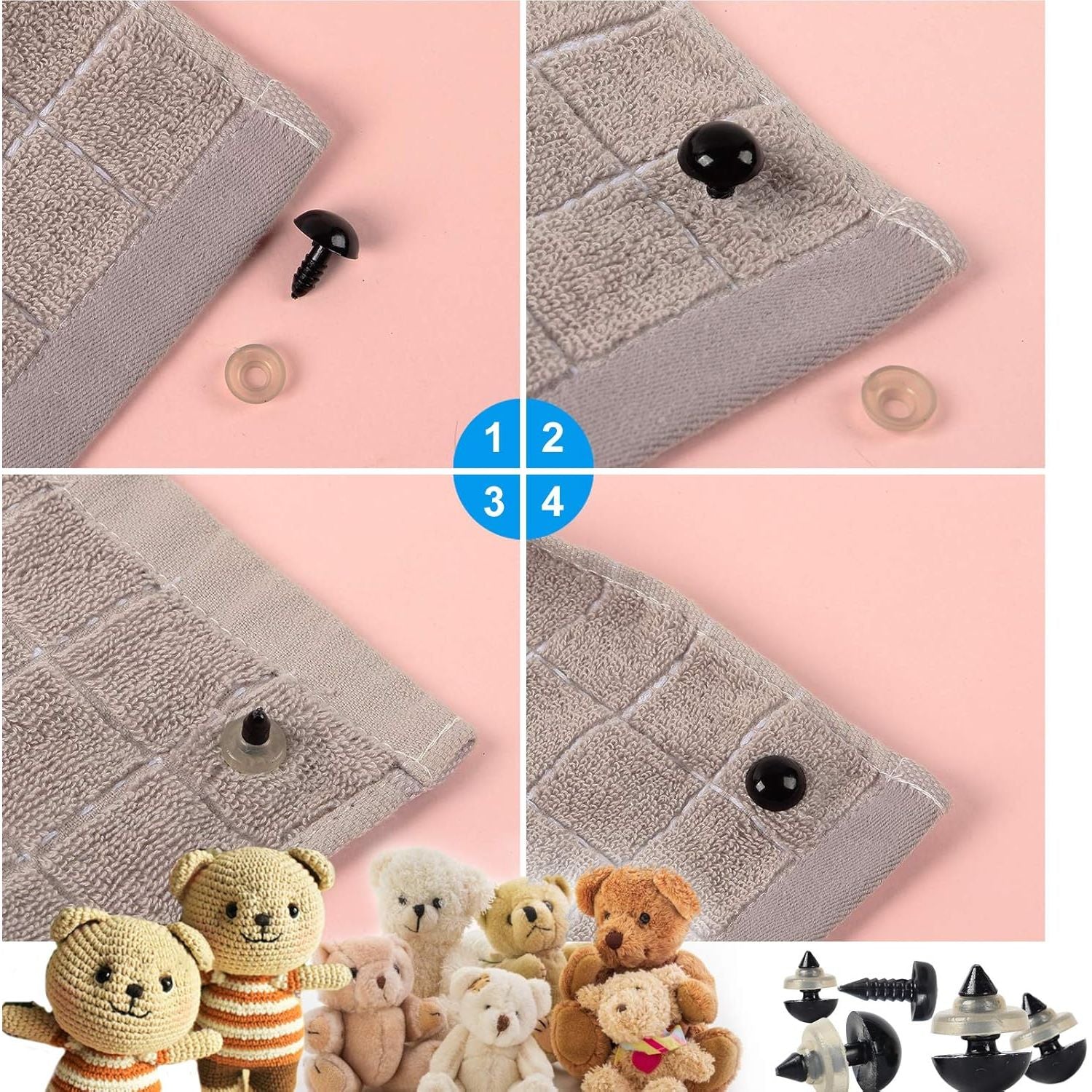 Buy now Yexixsr 566PCS Safety Eyes and Noses for Amigurumi, Stuffed Crochet Eyes with Washers, Craft Doll Eyes and Nose for Teddy Bear, Crochet Toy, Stuffed Doll and Plush Animal (Various Sizes) at indiglob india