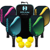 Helium Pickleball Paddles Set of 4 - USAPA Certified - Graphite Fiberglass Surface, Lightweight Honeycomb Core - Paragon