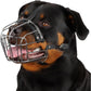 BRONZEDOG Dog Muzzle Adjustable Durable Metal Wire Basket for Large and Extra Large Dogs with Leather Straps Breathable, Drinkable, Training, Prevents Biting (Stainless Steel, Rottweiler)