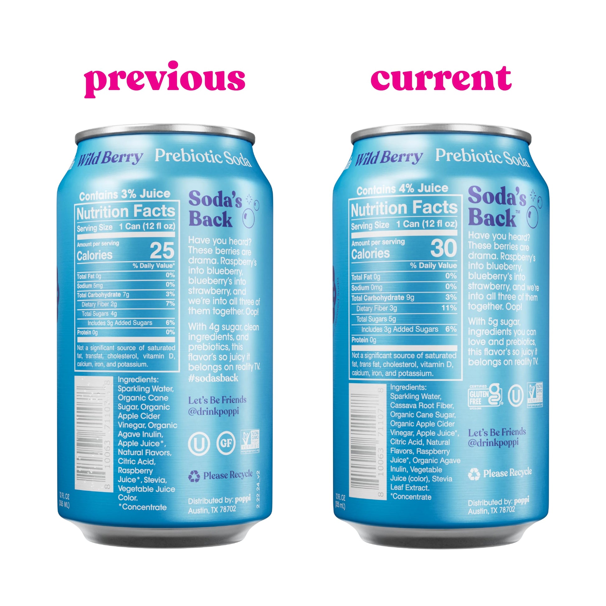 Buy now Poppi Prebiotic Soda Beverage with Apple Cider Vinegar, Seltzer Water and Fruit Juice, Wild Berry Flavor, 16 Fl Oz, Pack of 12, Packaging May Vary at indiglob india